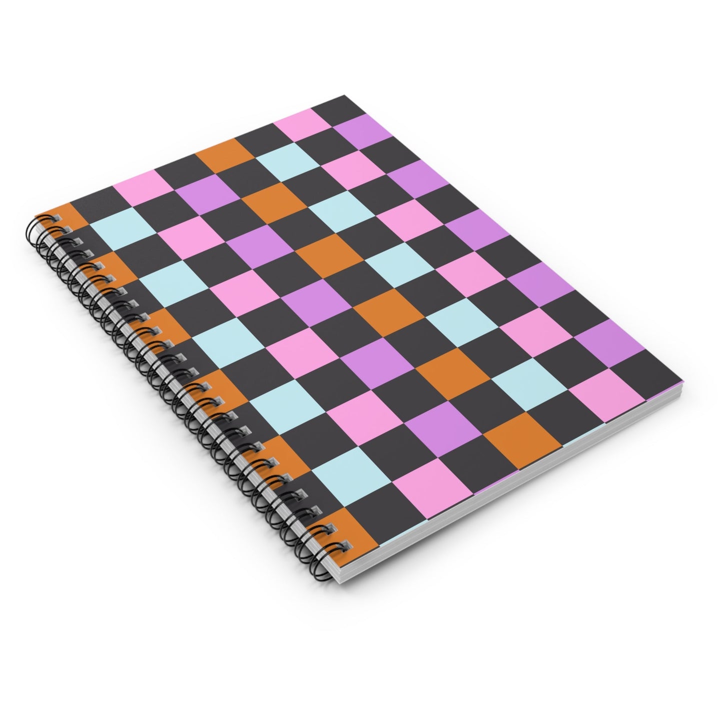 Retro Checkered pattern Spiral Notebook - Ruled Line