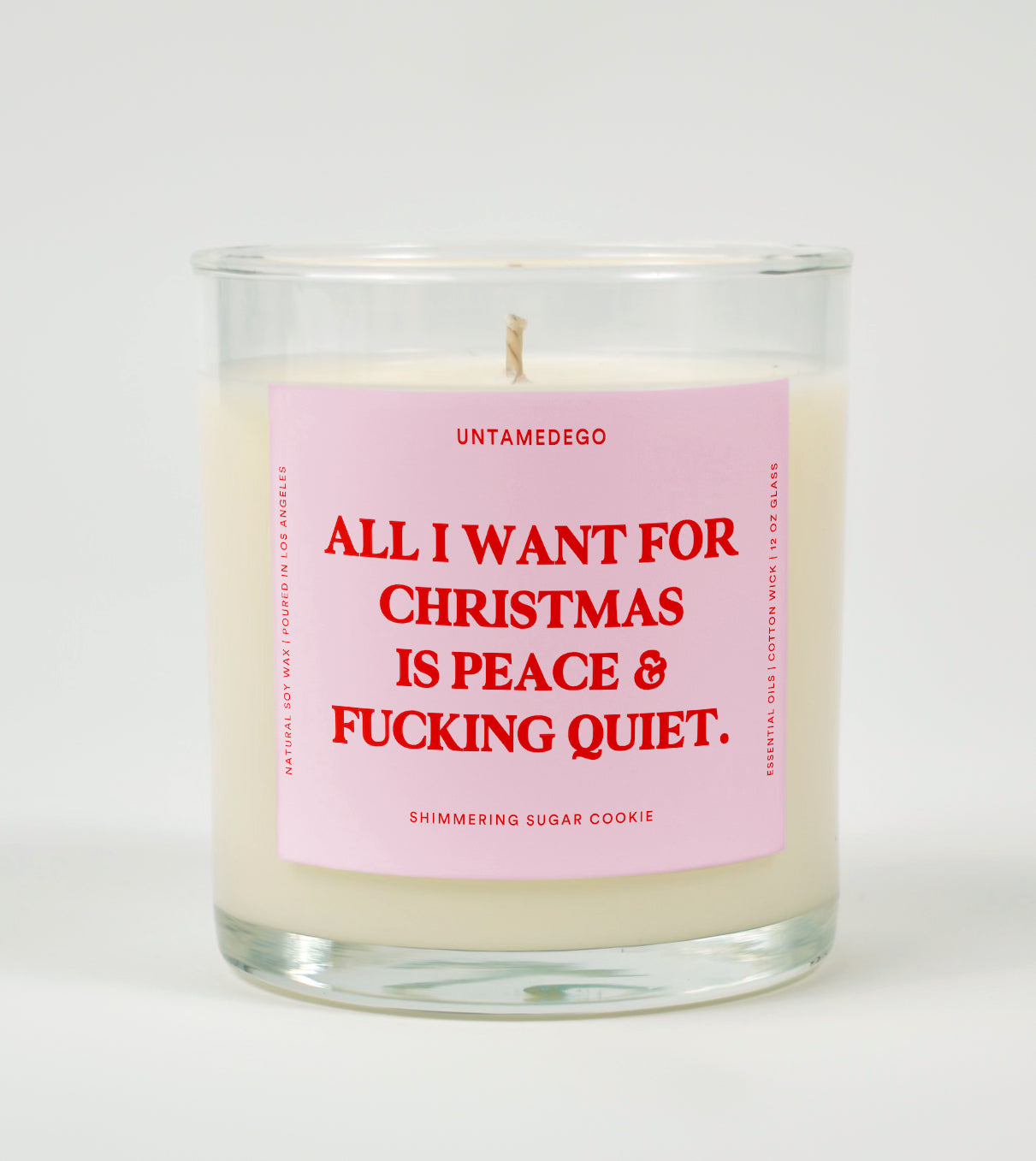 All I Want For Christmas Is Peace And Fucking Quiet Christmas Glass Candle