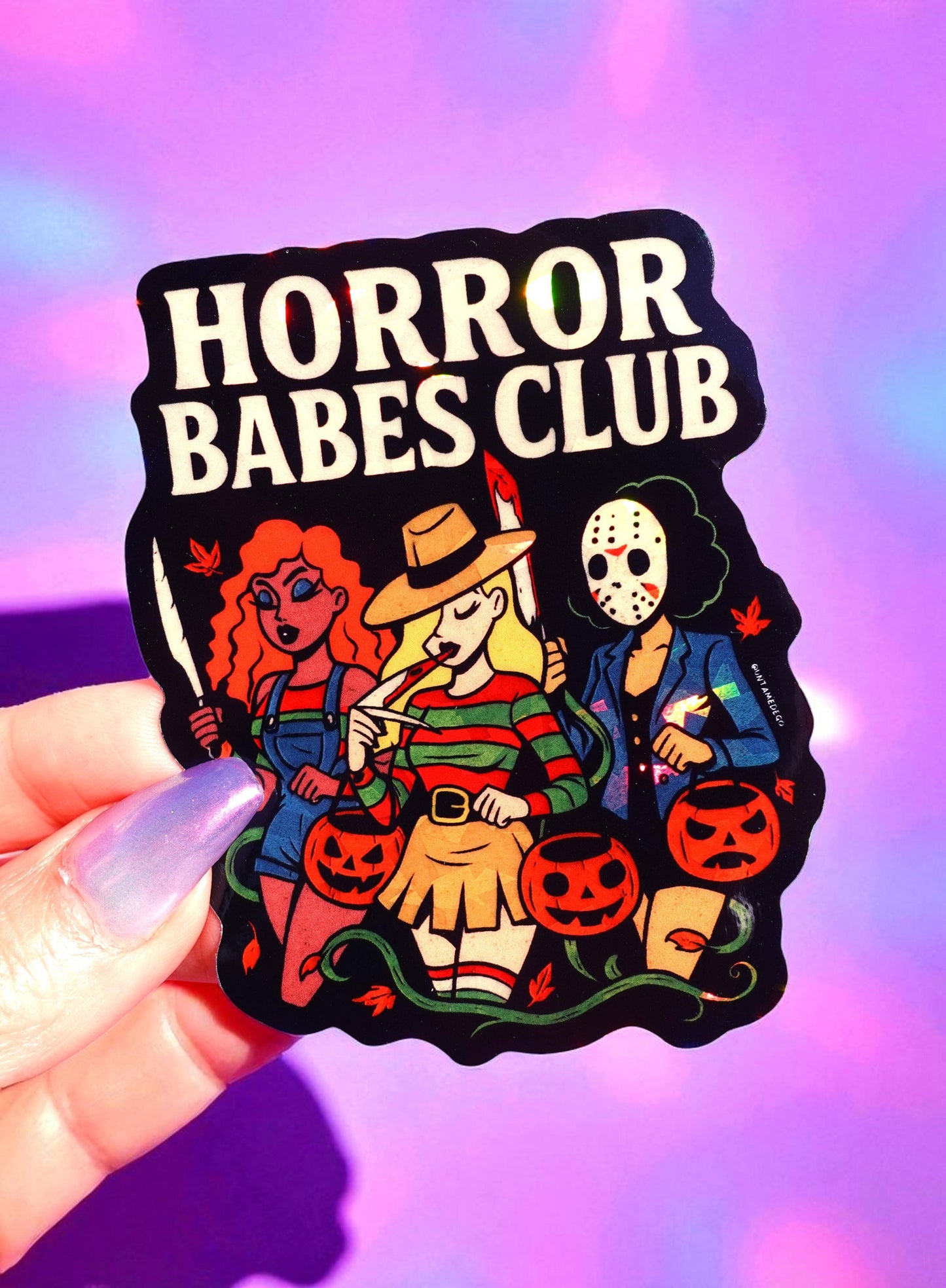 Horror Babes Club Sticker – Funny Retro Halloween Slasher Vinyl Sticker