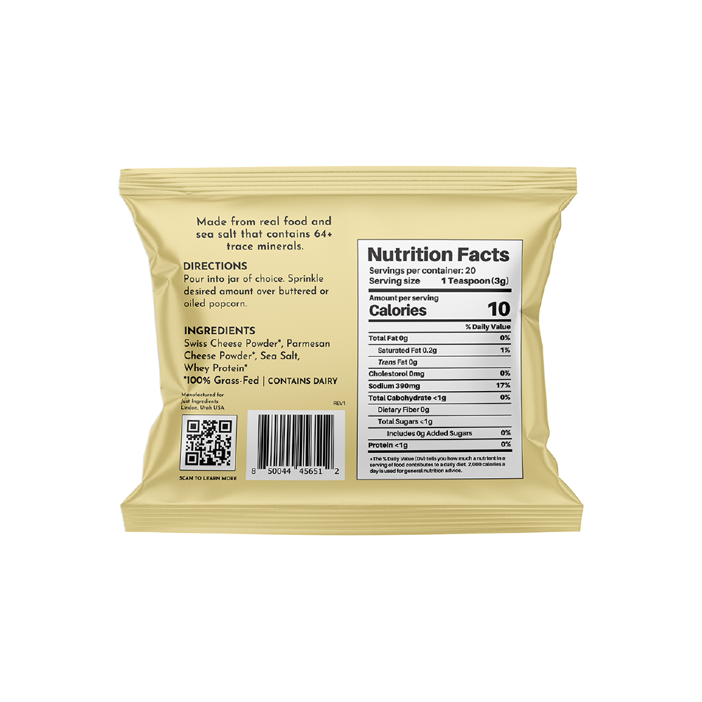 Parmesan Cheese Popcorn Salt Refill Pouch