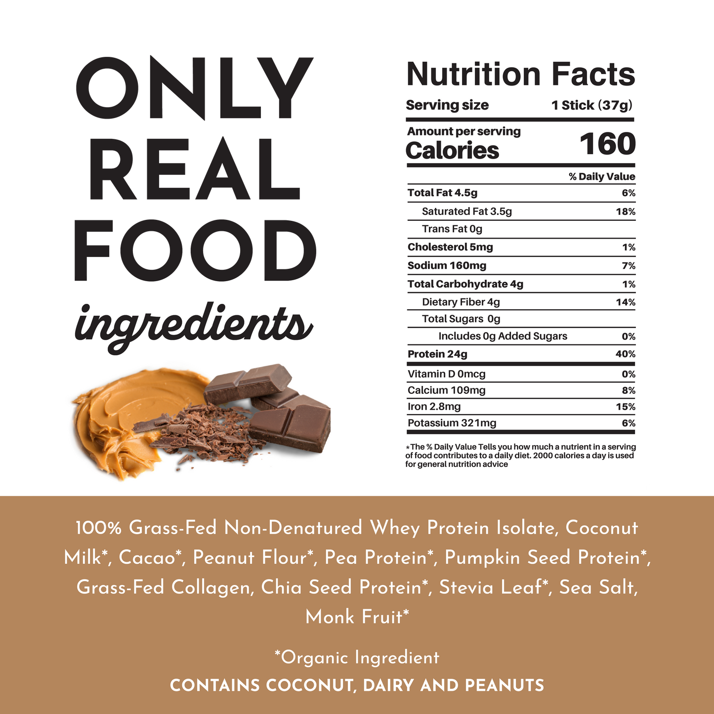Creamy Peanut Butter Chocolate Protein Powder Stick