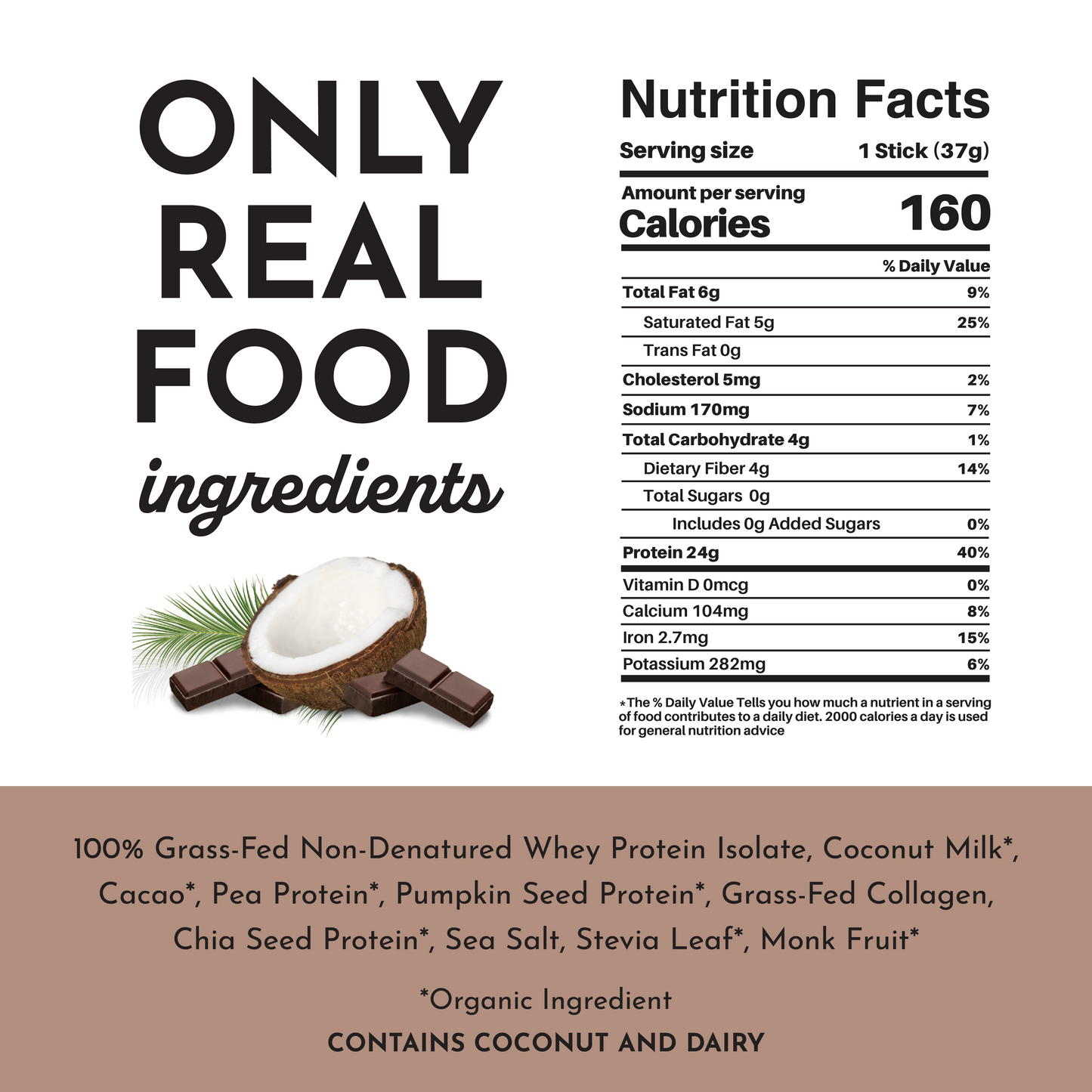 Coconut Chocolate Protein Powder Stick