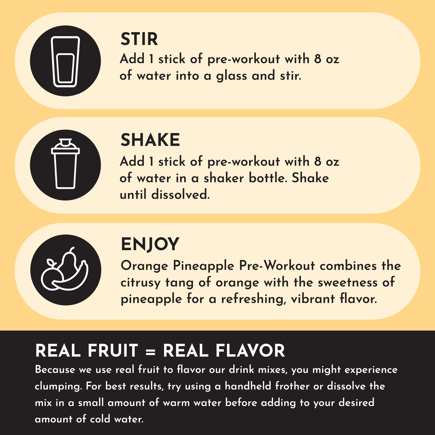 Orange Pineapple Pre-Workout Stick