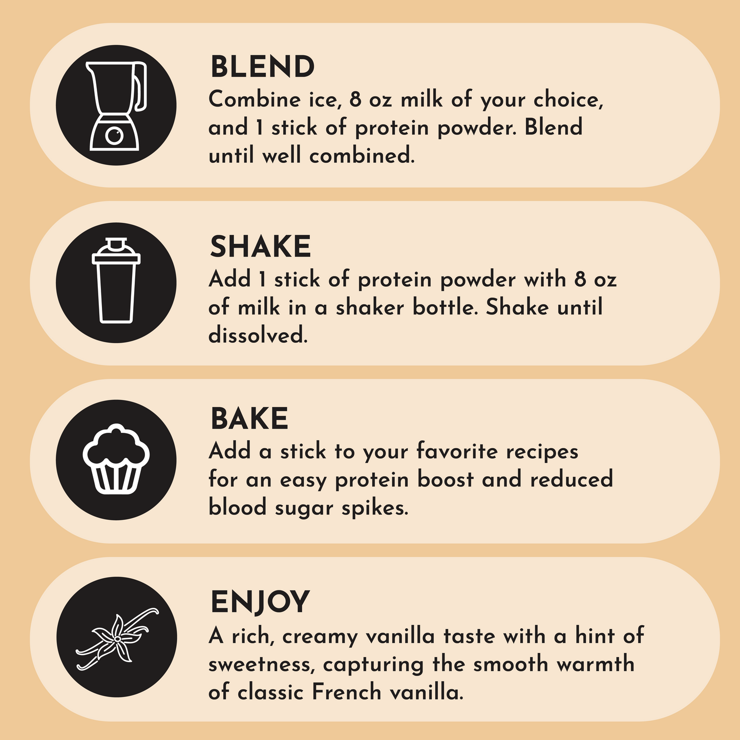 French Vanilla Protein Powder Stick