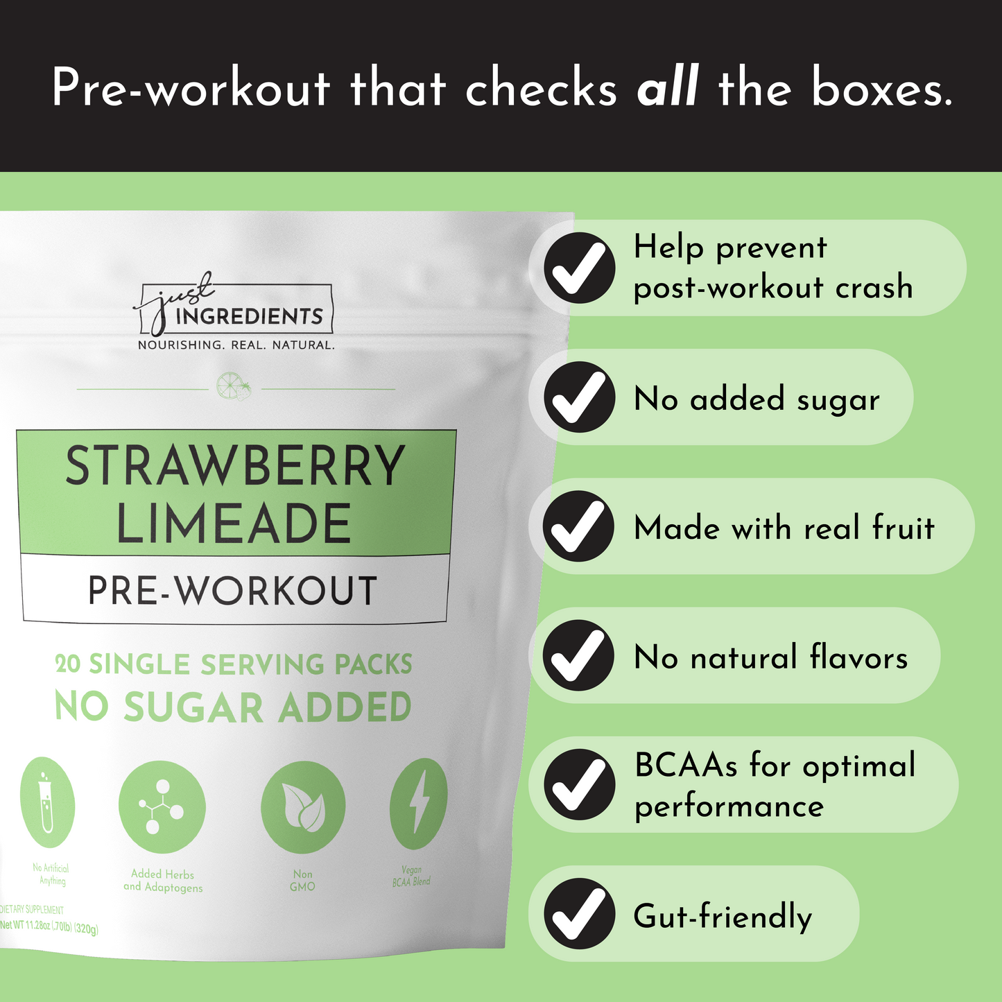 Strawberry Limeade Pre-Workout Single Serving Packs (20)