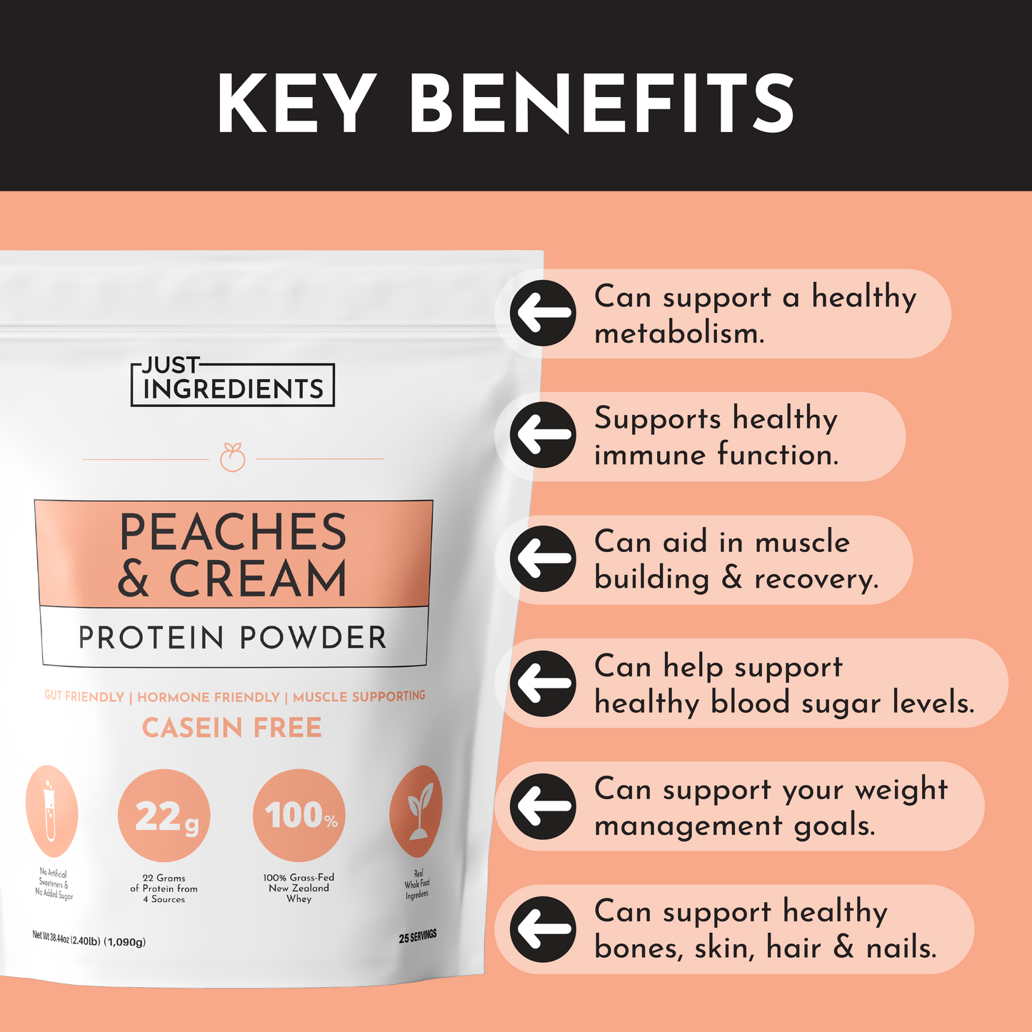 Peaches and Cream Protein Powder