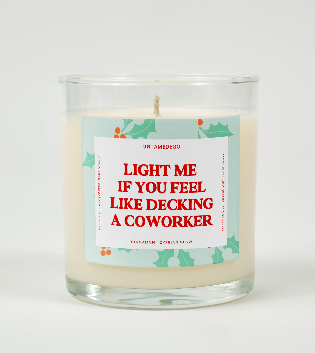 Light This If You Feel Like Decking Coworker Christmas Glass Candle