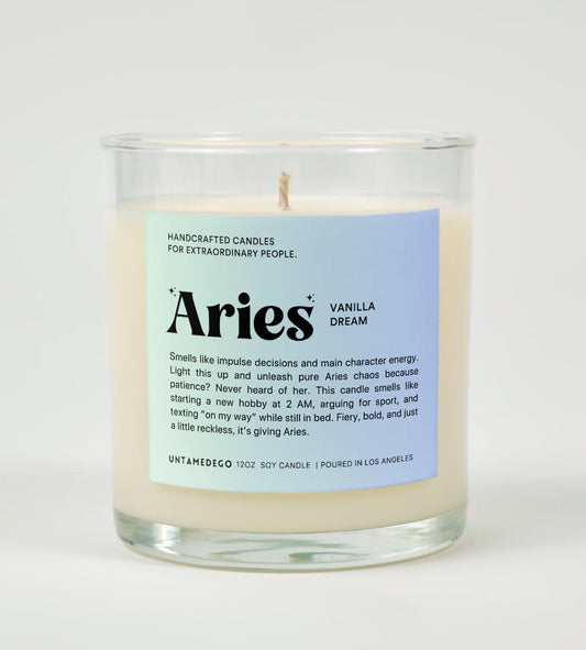 Aries Horoscope Glass Candle
