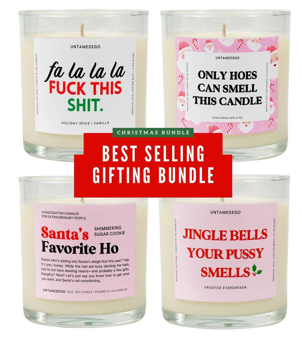 Best Sellers Christmas Candle Bundle | Funny Holiday Candle Gift Set